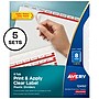Avery Index Maker Plastic Dividers with Print & Apply Label Sheets, 5 Tabs, Frosted White, 5 Sets/Pack (12450)~#|#~sp30784134_sc7