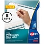 Avery Index Maker Paper Dividers with Print & Apply Label Sheets, 12 Tabs, White, 5 Sets/Pack (11429)~#|#~sp30784145_sc7
