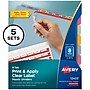Avery Index Maker Plastic Dividers with Print & Apply Label Sheets, 8 Tabs, Multicolor, 5 Sets/Pack (AVE12433)~#|#~sp30784510_sc7