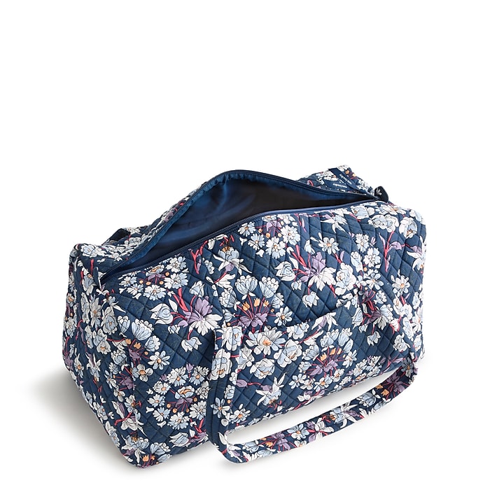 Vera Bradley Travel Cotton Tote Bag, Floral Burst/Navy Peony