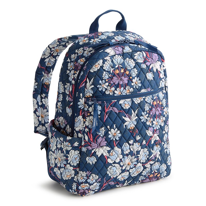 Vera Bradley Floral Burst/Navy Peony Fabric Laptop Compatible Backpack, Large (55599-24144) image 1