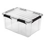 Sterilite 80 Quart Gasket Box with Lid, Plastic, Clear/Black, 4/Carton (39389004CT)~#|#~sp309495595_sc7