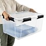 Sterilite 80 Quart Gasket Box with Lid, Plastic, Clear/Black, 4/Carton (39389004CT)~#|#~sp309495598_sc7