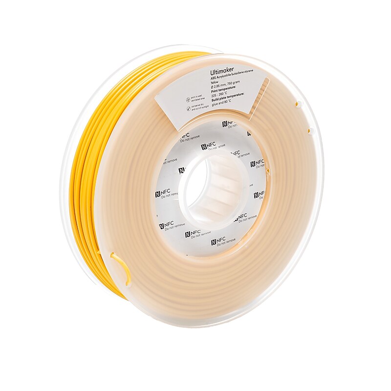 UltiMaker 3mm ABS Filament Spool for 3D Printers, Yellow (1629) image 1