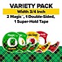 Scotch Tape Variety Pack With Dispensers, 1" Core, Transparent, 4 Rolls/Pack (4MIX-SR)~#|#~sp309625800_sc7