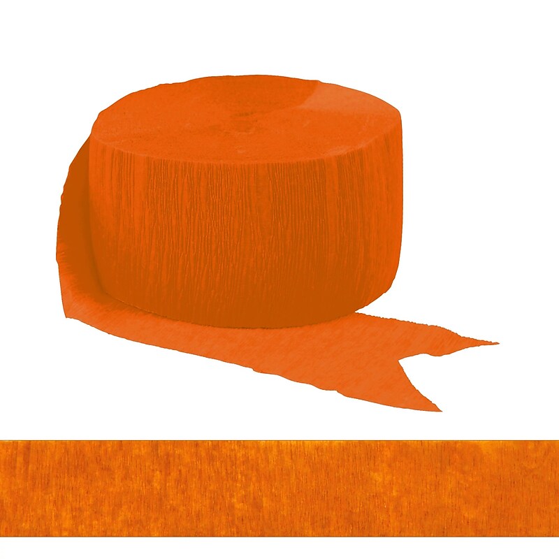 Party City Crepe Paper Streamer Roll, Orange (AM18202-05-PC) image 1