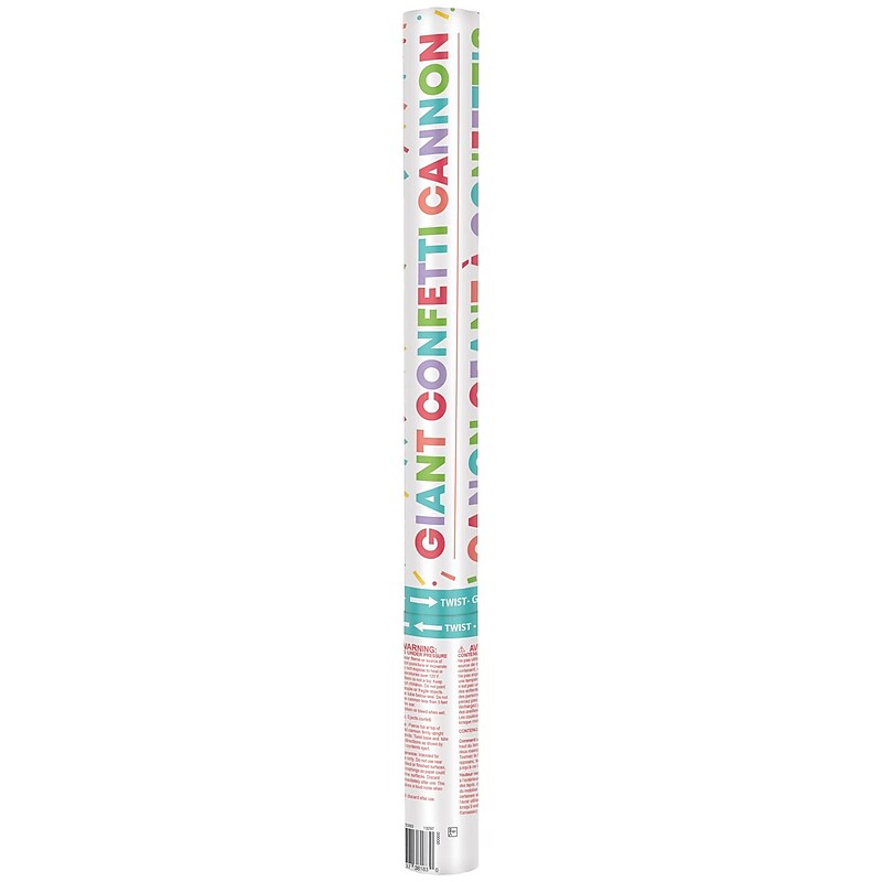 Party City Giant Rainbow Confetti Cannon, Multicolored (AM3903383) image 1