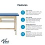 Viva Comfort Axis Physical Therapy Taping Table with Top Shelf, 380 lbs. Capacity, Oak (ADIME923-01-BLU-TS)~#|#~sp309629364_sc7
