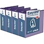 Davis Group Easyview Premium 4" 3-Ring Standard Binders, D-Ring, Purple, 4/Pack (8406-69-04)~#|#~sp309630579_sc7