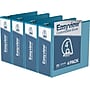 Davis Group Easyview Premium 4" 3-Ring Standard Binders, D-Ring, Turquoise Blue, 4/Pack (8406-52-04)~#|#~sp309630585_sc7