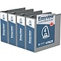 Davis Group Easyview Premium 4" 3-Ring Standard Binders, D-Ring, Gray, 4/Pack (8406-07-04)~#|#~sp309630769_sc7