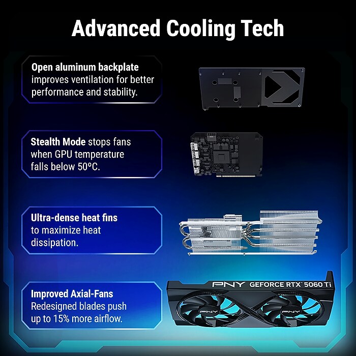 新品◆PNY RTX5060Ti 16GB GeForce グラフィックボード PNY GeForce RTX 5060 Ti Overclocked 16GB GDDR7 PCI Express 5.0