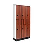 Alpine Industries 72" 2-Tier 3-Column Storage Locker, Walnut (TPL-Z-W-3-SPW-WTTR)~#|#~sp309689982_sc7