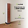 Alpine Industries 72" 2-Tier 1-Column Storage Locker, Walnut (TPL-Z-W-1-SPW- WTS)~#|#~sp309690000_sc7
