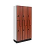 Alpine Industries 72" 2-Tier 3-Column Storage Locker, Walnut (701-Z-W-3-TPL-MK)~#|#~sp309690346_sc7