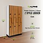 Alpine Industries 72" 2-Tier 3-Column Storage Locker, Oak (701-Z-O-3-TPL-MK)~#|#~sp309691011_sc7
