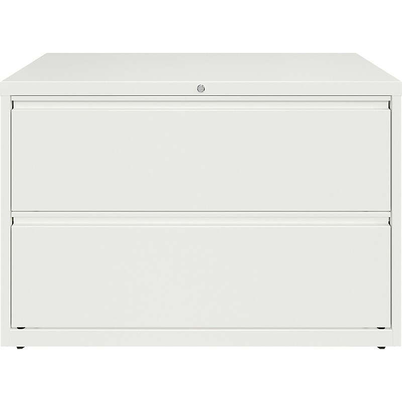 Lorell Fortress 2‑Drawer Lateral File Cabinet, Letter/Legal/A4 Size, Lockable, 28"H x 42"W x 18.6"D, White (LLR00033) image 1