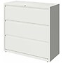 Lorell Fortress Commercial 3-Drawer Lateral File Cabinet, Letter/Legal/A4 Size, Lockable, 40.3"H x 42"W x 18.6"D, White (LLR0003~#|#~sp309692901_sc7