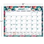 2026-2027 Excello Brands Teal Floral 17" x 22" Academic Desk Pad Calendar (DP-AY26-2217-17)~#|#~sp309693229_sc7
