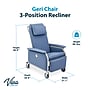 Viva Comfort Leather Bariatric 3-Position Geri Chair Recliner with Casters, Blue (ADIME915-01-BLU-MK)~#|#~sp309696148_sc7