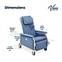 Viva Comfort Leather Bariatric 3-Position Geri Chair Recliner with Casters, Blue (ADIME915-01-BLU-MK)~#|#~sp309696156_sc7