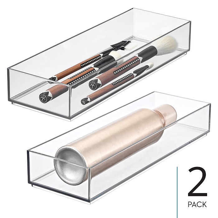 iDesign Clarity Drawer Organizer, Clear, 2/Set (49660M2) | Staples