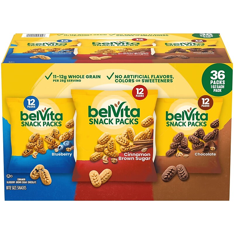 BelVita Bites Breakfast Biscuits Variety Pack, 1 oz., 36/Pack (220-02903) image 1
