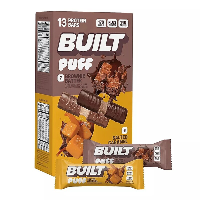 Built Puff Gluten Free Protein Bar Variety Pack, 1.41 oz., 13 Bars/Box (220-02902) image 1