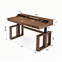 FlexiSpot Fusion Retro 63"W Electric Adjustable Standing Desk, Walnut Veneer (EHD-V6330WV)~#|#~sp309966594_sc7