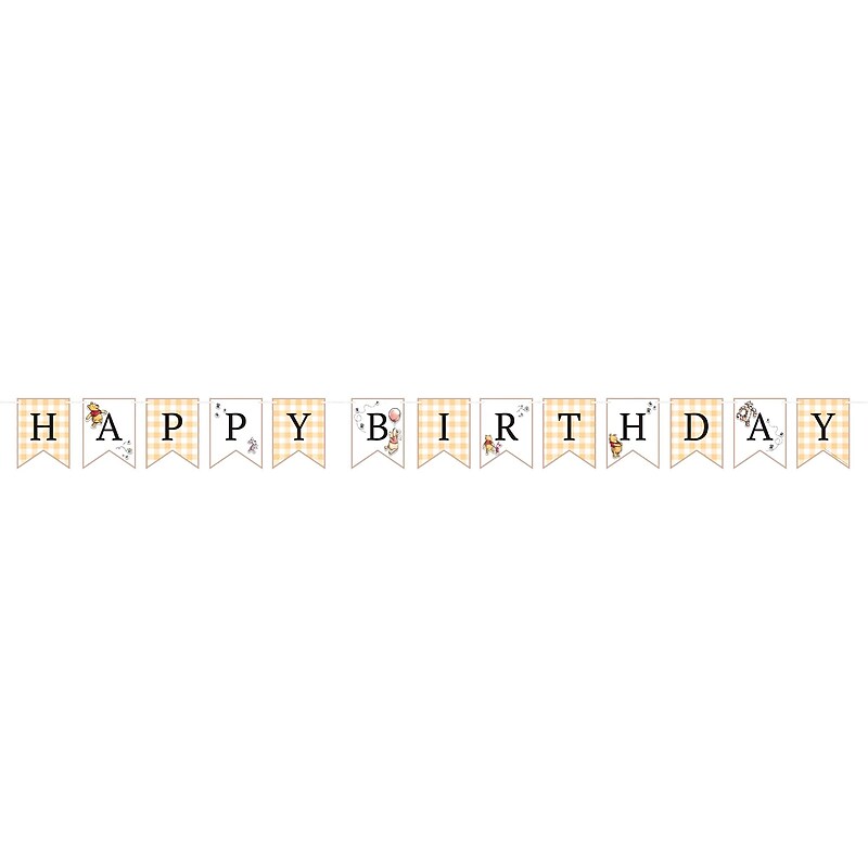 Party City Winnie the Pooh Happy Birthday Letter Banner (AM125428) image 1