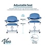 Viva Comfort Manual Adjustment Phlebotomy Chair with Drawer, 2 Flip Up Arms, Blue (ADIME997-05-DR)~#|#~sp310016798_sc7