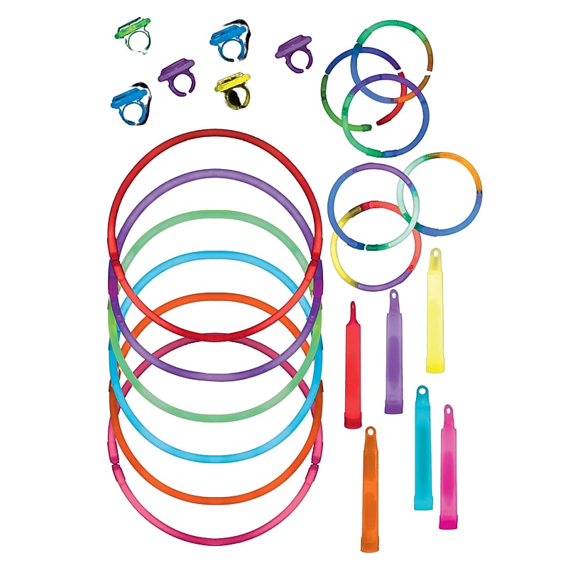 Party City Super Glow 36-Piece Party Pack, Assorted Colors (AM3100007) image 1