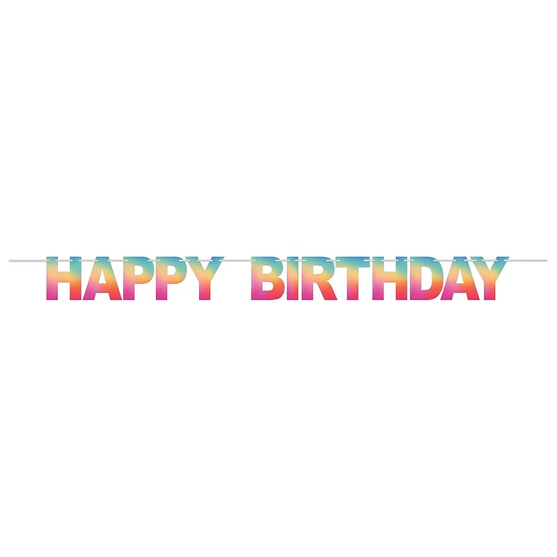 Party City Vibrant Ombre Happy Birthday Banner (AM20050437-PC) image 1