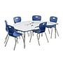 Correll Kidney Shaped Activity Table Set, 72" x 48", Height Adjustable, Frosty White (AP1-A4872DEKID-80-14-37-6-18)~#|#~sp310184854_sc7