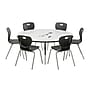 Correll 60" Round Activity Table Set, Height Adjustable, Frosty White (AP1-A60DERND-80-09-09-6-18)~#|#~sp310184877_sc7