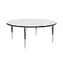 Correll 60" Round Activity Table Set, Height Adjustable, Frosty White (AP1-A60DERND-80-09-09-6-18)~#|#~sp310184879_sc7