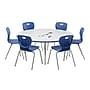 Correll 60" Round Activity Table Set, Height Adjustable, Frosty White (AP1-A60DERND-80-14-37-6-18)~#|#~sp310184887_sc7