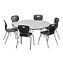 Correll 60" Flower Shaped Activity Table Set, Height Adjustable, Gray Granite (AP1-A60TFFLR-15-09-09-6-18)~#|#~sp310184901_sc7