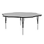 Correll 60" Flower Shaped Activity Table Set, Height Adjustable, Gray Granite (AP1-A60TFFLR-15-09-09-6-18)~#|#~sp310184903_sc7