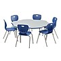 Correll 60" Flower Shaped Activity Table Set, Height Adjustable, Gray Granite (AP1-A60TFFLR-15-14-37-6-18)~#|#~sp310184911_sc7