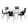 Correll 60" Flower Shaped Activity Table Set, Height Adjustable, Frosty White (AP1-A60DEFLR-80-09-09-6-18)~#|#~sp310184921_sc7