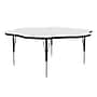 Correll 60" Flower Shaped Activity Table Set, Height Adjustable, Frosty White (AP1-A60DEFLR-80-09-09-6-18)~#|#~sp310184923_sc7