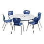 Correll 60" Flower Shaped Activity Table Set, Height Adjustable, Frosty White (AP1-A60DEFLR-80-14-37-6-18)~#|#~sp310184931_sc7
