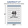 Avery Laser/Inkjet Square Durable Waterproof Labels, 1" x 1", White, 2,400 Labels/Box (94103)~#|#~sp310189987_sc7