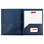 JAM Paper Smooth 3-Hole Punched 2 Pocket Plastic Folder with Fasteners, Assorted Colors, 6/Pack (382ECPassrt)~#|#~sp310459457_sc7