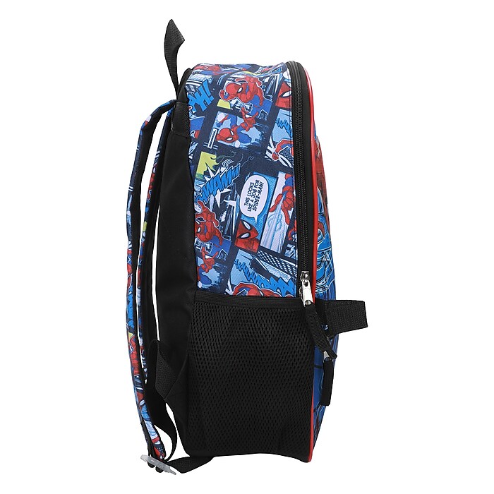 Bioworld Kids 5-Piece Spiderman Backpack, Large, Blue/Red