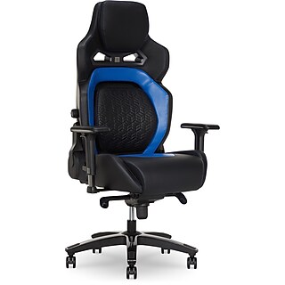 Staples Emerge Vortex Bonded Leather Ergonomic Gaming Chair, Black