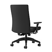 Union & Scale™ Workplace2.0™ Upholstered Task Chair 2D, Adjustable Arms, Black Fabric Synchro Tilt (54045)
