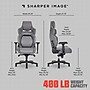 Sharper Image SGX300 Faux Leather Ergonomic Racing Gaming Chair, Gray/Black (52914-GRY)~#|#~sp311878072_sc7