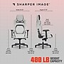 Sharper Image SGX300 Faux Leather Ergonomic Racing Gaming Chair, Off-White/Black (52914-OWHTBLK)~#|#~sp311878082_sc7